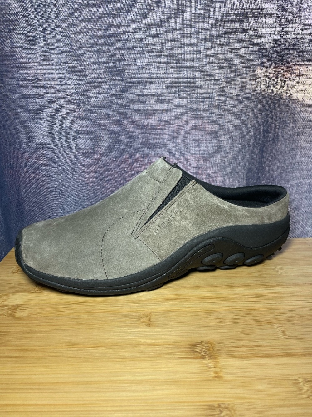Merrell Jungle Moc Slide Mens Gunsmoke Brown Slip On Shoes Suede 13 J003231 EUC!